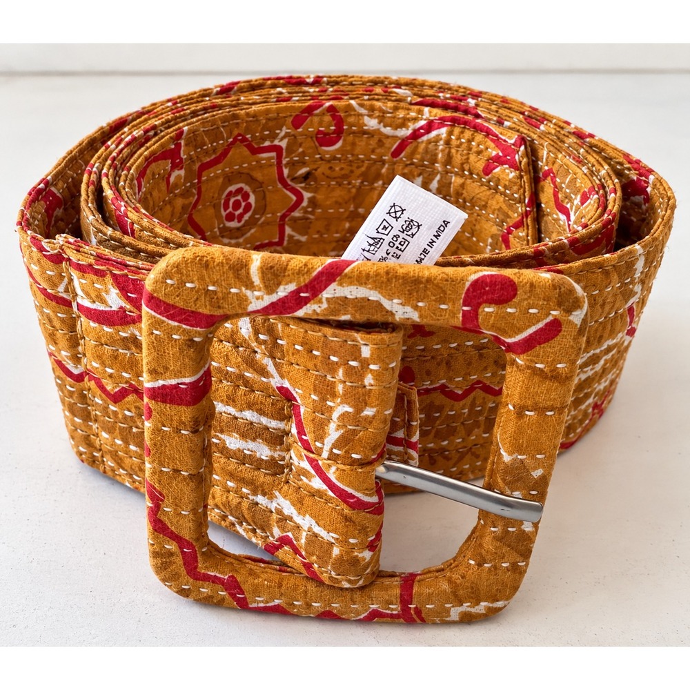 FREE PEOPLE Belt Womens Festival Hippie Hobo Fabric Buckle Fashion Y2K 90s Folk
